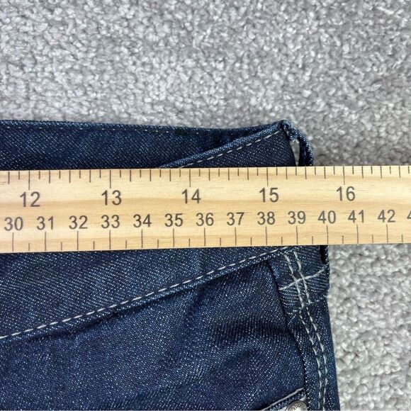 Express Jeans Women’s 26X31 Blue Bootcut Slim Fit Low Rise Dark Denim Stretch - Picture 9 of 13